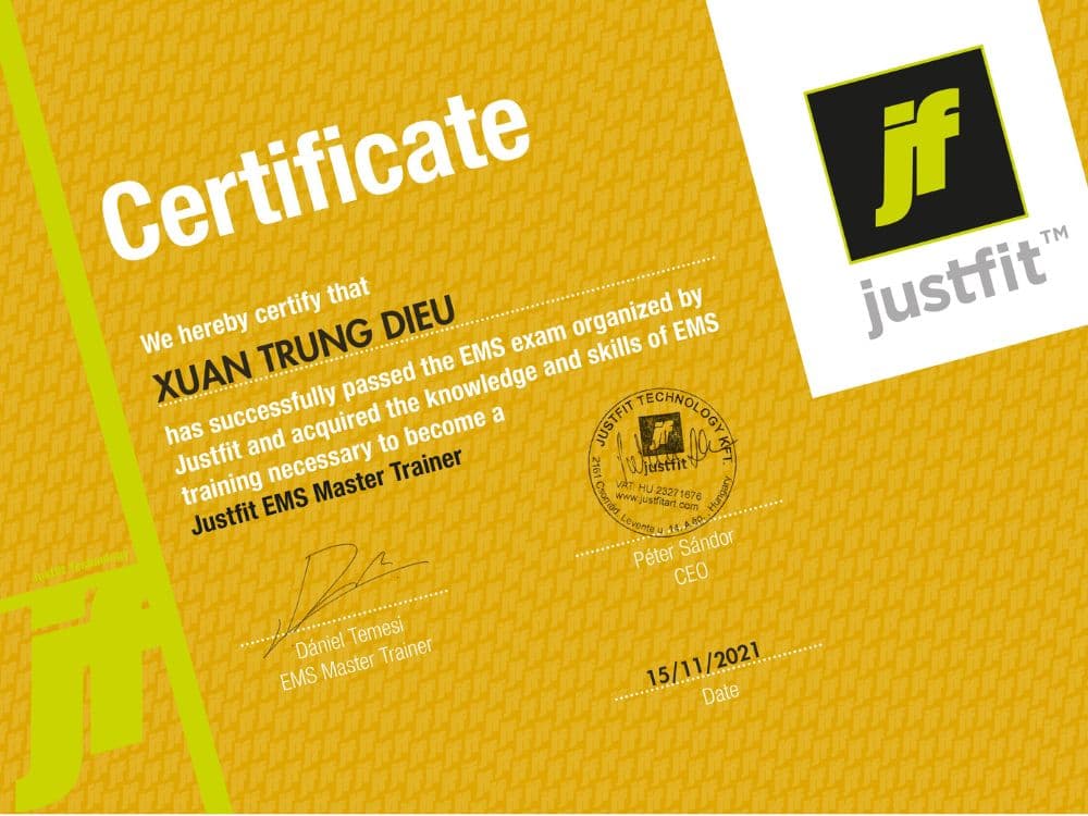 Điều Xuân Trung Certification 1